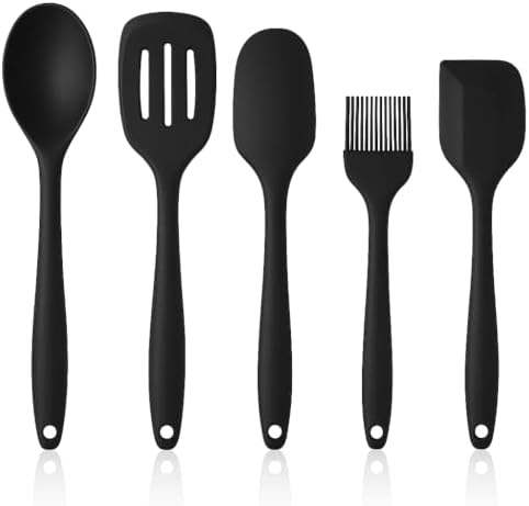 5'li Silikon Mutfak Seti – Kaşık, Kepçe, Spatula, Yağ Fırçası | Renkli Pişirme Seti | Dayanıklı | Mutfak Gereçleri (Renk Stok Durumuna Göre Gönderilir)