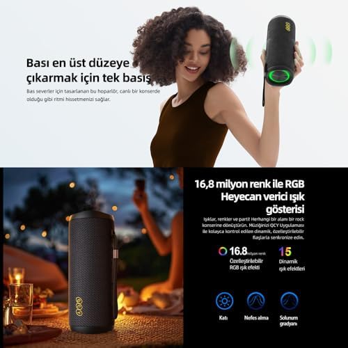 Alternative view of QCY SP7 RGB Bluetooth Hoparlör Siyah