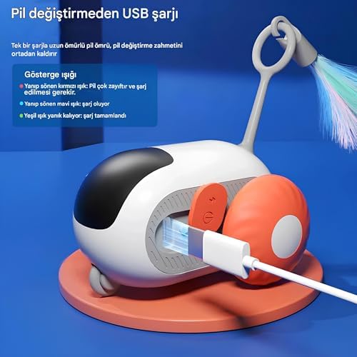 Alternative view of 2 Modlu Akıllı Kedi Oyuncağı – Otomatik ve Uzaktan Kumandalı Sessiz Oyuncak Araba | İnteraktif Egzersiz, Eğitim ve Eğlence İçin | Kediler ve Küçük Köpekler İçin Evcil Hayvan Oyuncağı