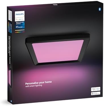 Hue Tento Siyah Sıva Üstü RGB Akıllı LED Panel Tavan Armatürü 30x30cm 1340 Lumen