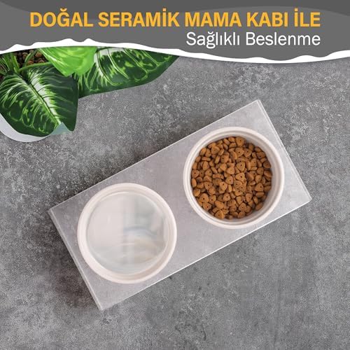 Alternative view of GOBYPET Pleksi Mama Kabı (Beyaz Seramik, Şeffaf Pleksi)