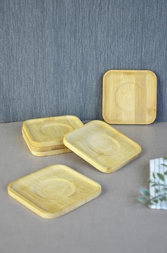 Alternative view of Bambu Serisi 10 cm Genişlikte Kare 6'lı Çay Bardağı Altlığı