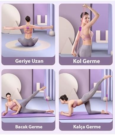 Alternative view of Pembe Pilates Direnç Lastiği İpi Vücut Şekillendirici Kelebek Güç Lastiği Egzersiz