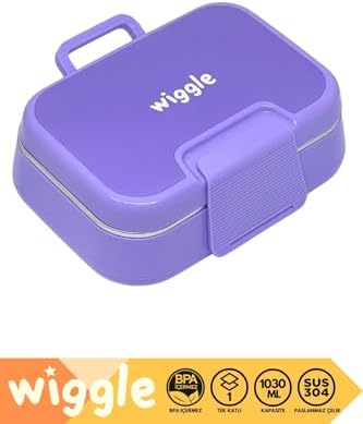 Alternative view of Bento 1030ml Lunchbox Tek Katlı 2 Bölmeli Paslanmaz Çelik Sefer Tası Yemek Kutusu (Mor)