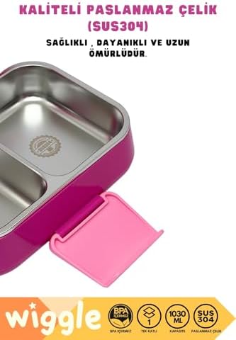 Alternative view of Bento 1030ml Lunchbox Temalı Lisanslı Tek Katlı 2 Bölmeli Paslanmaz Çelik Sefer Tası Yemek Kutu