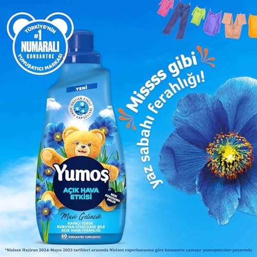 Yumoş Açık Hava Etkisi Konsantre Çamaşır Yumuşatıcısı Mavi Gelincik 1440 Ml 60 Yıkama