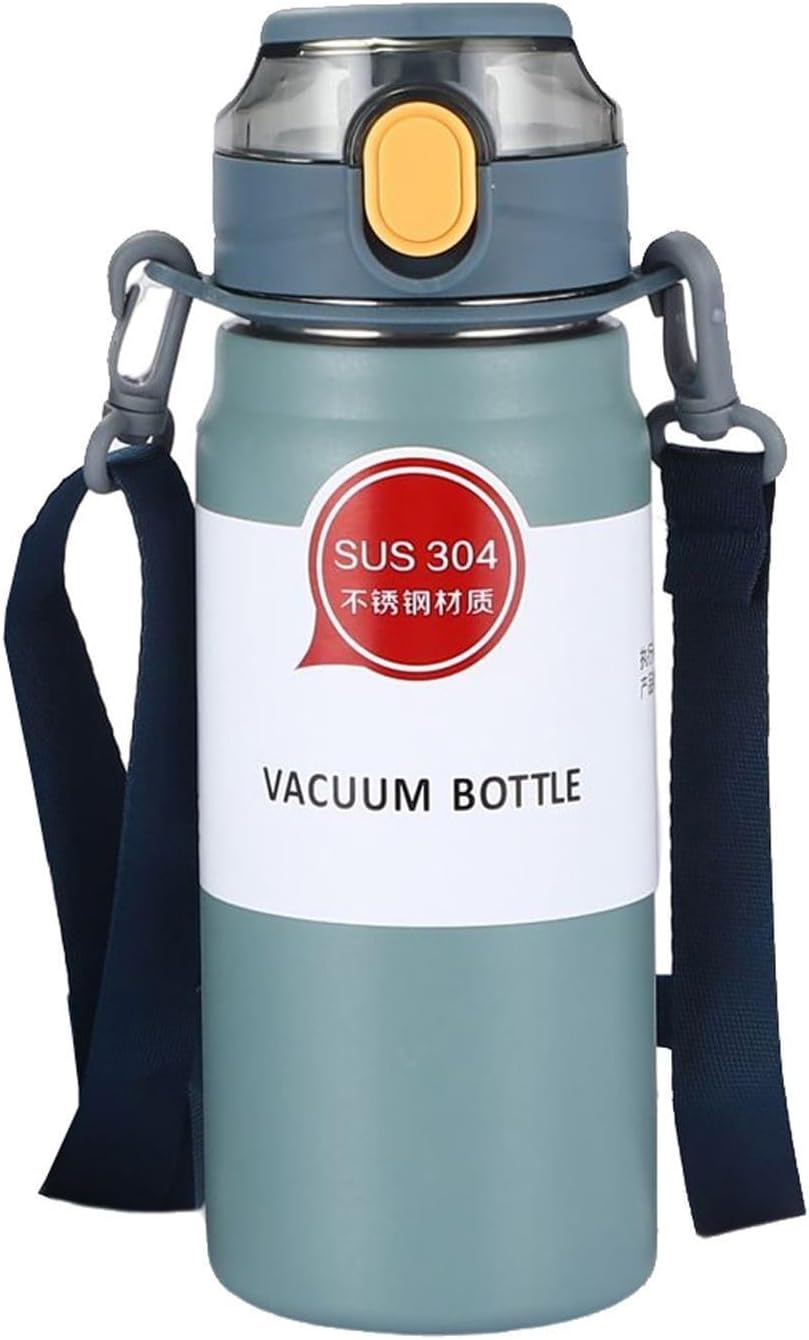Alternative view of 304 L Çelik Mavi 600 ml Askılı ve Pipetli Matara Suluk cin411mv