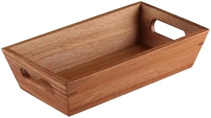 Akasya Ağacından Ekmek Sepeti - Doğal Ahşap Ekmeklik, Şık Ekmek Sunumluk (23x13x7cm) - Kahvaltı ve Sofralar İçin Servis Sepeti