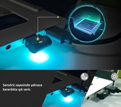 SPELT Sensörlü Renk Değiştirebilen Renkli USB Lamba USB-A Aydınlatma Dekoratif Mini LED Işık RGB