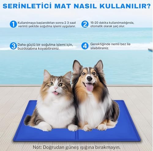 Kedi Ve Köpek Matı Soğuk Serinletici Kedi Minderi Evcil Hayvan Yatağı Uyku Matı (90 X 50 CM)