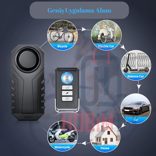 Alternative view of Motosiklet Bisiklet Alarmı Uzaktan Kumandalı 113db Su Geçirmez Kablosuz Hırsızlık Koruması Alarm Bisiklet Araba Scooter Pilli