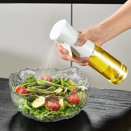 Cam Yağ Sprey Şişesi – 200ml Püskürtmeli Yağdanlık, Cam Gövde, Airfryer, Fırın ve Diyet Yemekler İçin Yağ Püskürtücü Şişe