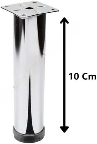 Mobilya Kanepe Koltuk Çekyat Yükseltme Ayağı Tablalı Krom Metal 10 Cm 4 Adet (Vidaları ile Birlikte)
