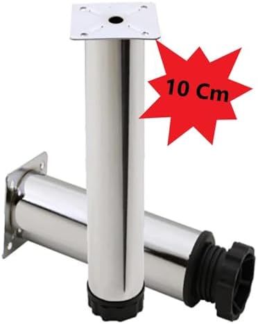 Alternative view of Mobilya Kanepe Koltuk Çekyat Yükseltme Ayağı Tablalı Krom Metal 10 Cm 4 Adet (Vidaları ile Birlikte)