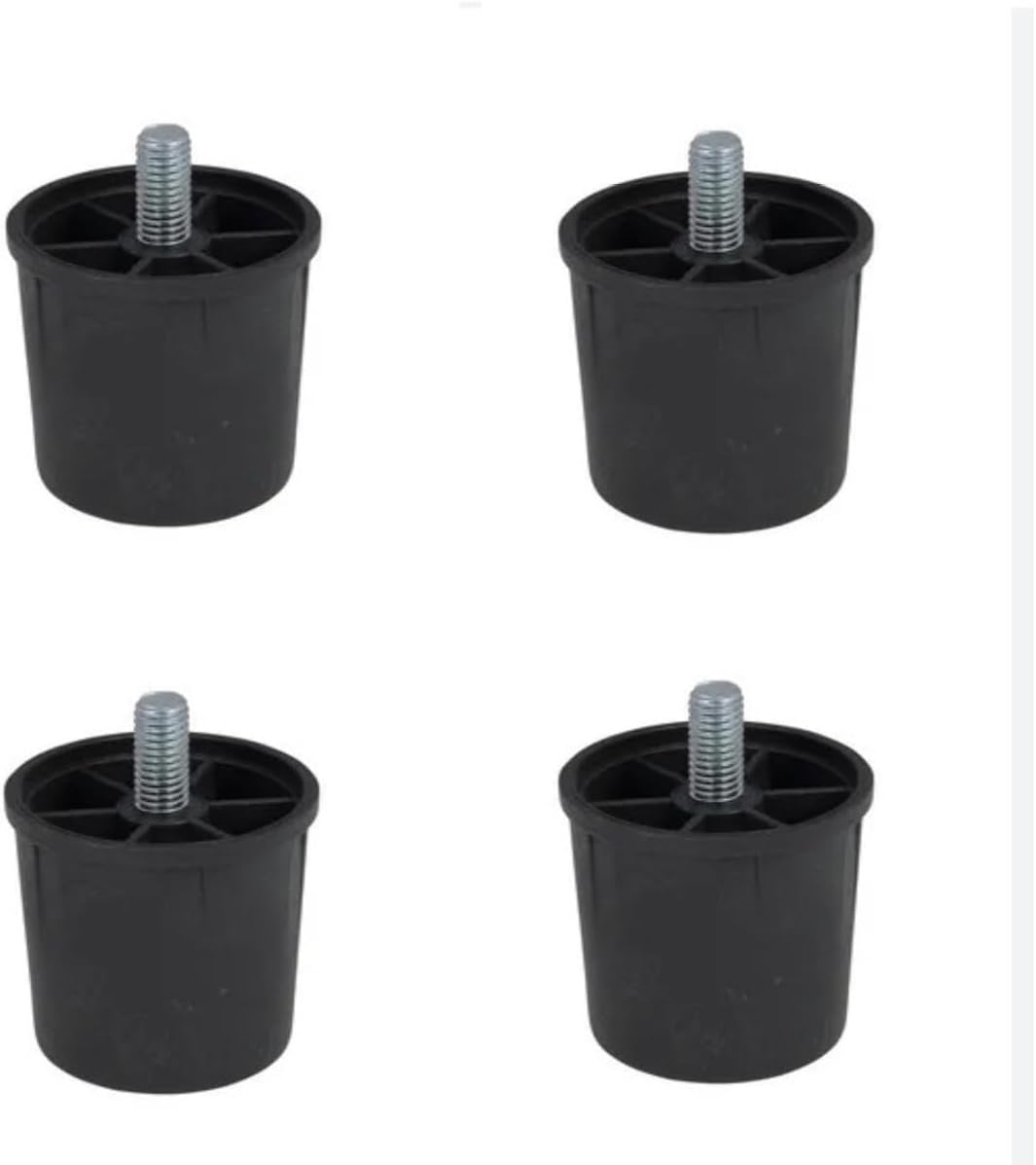 Alternative view of Mobilya Kanepe Koltuk Çekyat Yükseltme Ayağı Ince Diş M8 Siyah Sert Plastik 6 Cm 4 Adet