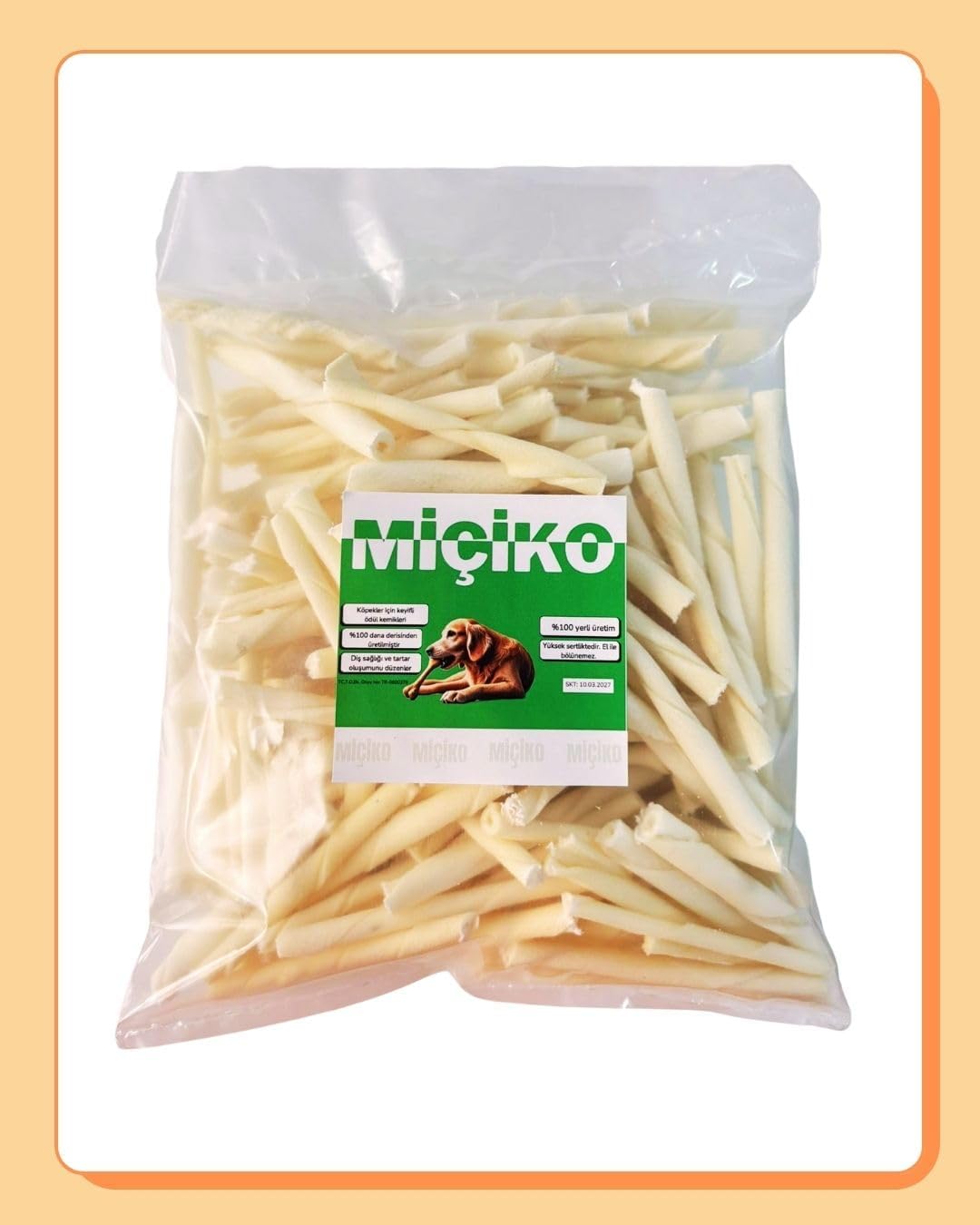 Alternative view of Sütlü Kırık Çubuk Ödülü Çiğneme Kemiği 500Gr
