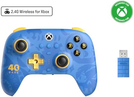 8BitDo 3-mode Controller for Xbox, Hall Effect Joysticks, Pro Back Buttons, Compatibility with Xbox Series X|S & Xbox One,, Windows PC & - Rare 40th Anniversary Edition