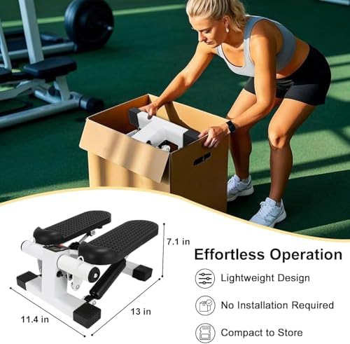 Alternative view of Evde Egzersiz için Mini, LCD Ekran ve Direnç Bantları ile Taşınabilir Merdiven, 117kg Ağırlık Kapasitesi, Tüm Vücut Egzersizi için Twist Adım LY5001 (LY5001 - Siyah/Beyaz)