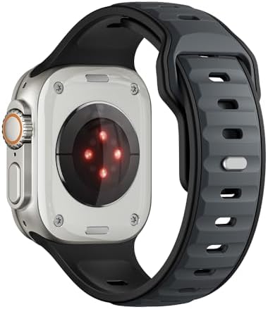 Ultra 49mm ile Uyumlu CNS KRD-135 Silikon Kordon Strap Kayış - Siyah