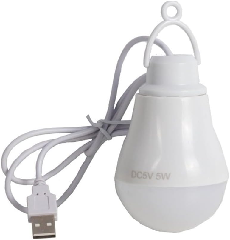 Usb Kablolu 5 Watt Beyaz Ledli Ampul%90 Enerji Tasarrufu Renkli Kasa (1 Metre USB Kablolu)