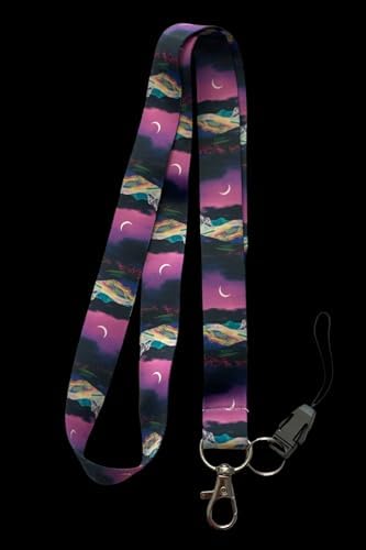 Alternative view of Gece Manzaralı Renkli Lanyard Boyun İpi Anahtarlık & Kartlık Askısı – Yumuşak Kumaş, Dayanıklı Klips