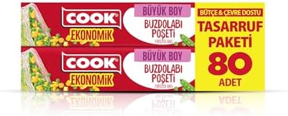 Ekonomik Büyük Buzdolabı Poşeti, 30 x 42 cm, 80 Yaprak, Şeffaf