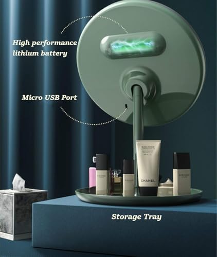 Dokunmatik LED Işıklı Makyaj Aynası | USB Bağlantılı, Ayarlanabilir Parlaklık, Masaüstü ve Portatif, Yuvarlak Tasarım - BEYAZ