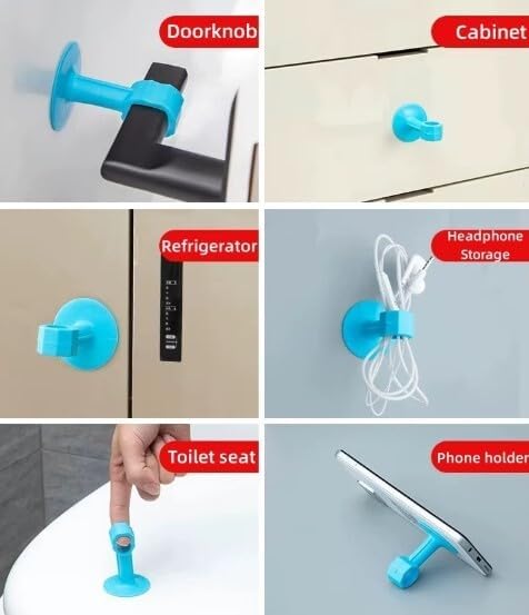 Alternative view of Renkli Vantuzlu Geçmeli Kapı Kolu Stoper 4lü Set