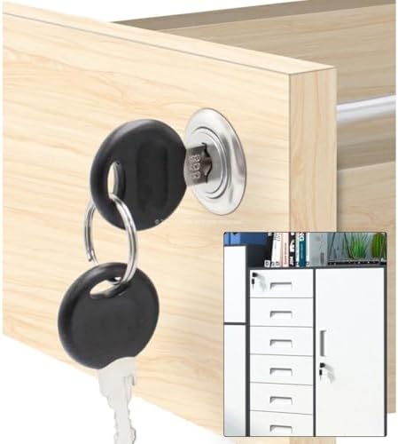 Canex Merkezi Çekmece Kilidi, Çubuksuz, Gövde, Krom Kaplama, Ofis, Ev, Mobilya, Dolap, Etajer Güvenlik Kilidi, Yedek Anahtarlı (16 mm)