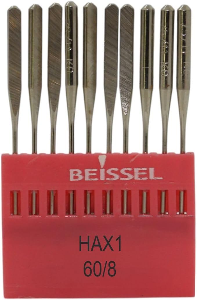 Beissel HAX1 Aile Tipi Aile Makinesi İğnesi 8/60 Numara SES uçlu 10 Adet (1 Paket)
