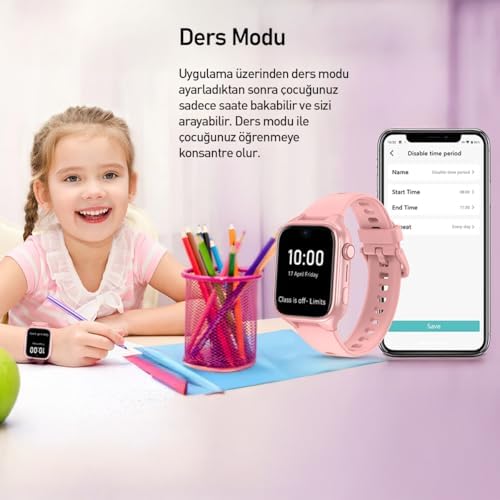Alternative view of Buff Kids Adventure 4.5G Sim Kartlı Akıllı Çocuk Saati GPS Konum Takibi Görüntülü Görüşme (Pembe)