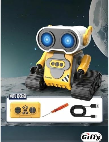 Giffy/Oyuncak Uzaktan Kumandalı El Sensörlü Akıllı WALL-E Dahili Şarjlı Işıklı Sesli FULL Fonksiyonlu El Hareketlerini Algılayabilen Farklı Işık Kombinasyonlu Akıllı RC (SARI)