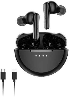 SoundForm ANC Gerçek Kablosuz Kulak İçi Kulaklık, Dahili Mikrofonlu, USB-C Hızlı Şarj, 28 Saat Pil Ömrü, IPX5 Suya Dayanıklılık,, Galaxy, vb. için Bluetooth Kulaklık, Siyah