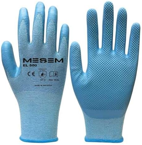 El500 İş Eldiveni, Gri, Pamuk-Polyester, XL Beden, Dayanıklı, Nitril Kaplama, 12 Çift, Hafif Sanayi ve Montaj İşleri İçin