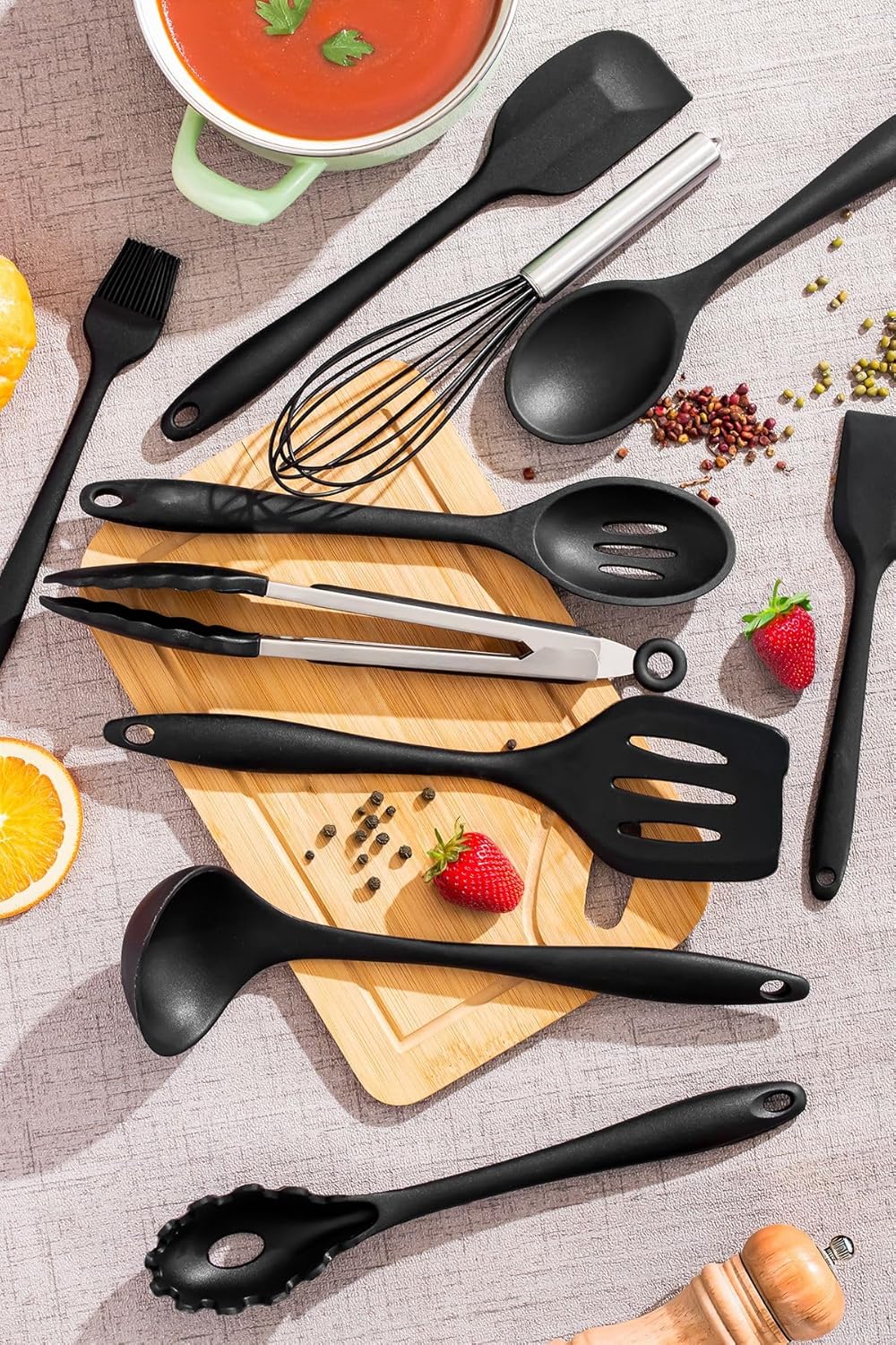 15678 Kitchenmate Lucy 10'Lu Silikon Spatula Seti