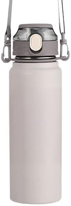 304 L Çelik Gri 800 ml Askılı ve Pipetli Matara Suluk cin411gr-8