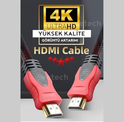Alternative view of 1.5 Metre HDMI Kablo Örgü Sargılı Dayanıklı Full HD Televizyon/Monitör/TV Hdmi Kablosu/Uydu Alıcısı Uyumlu hdmi kablosu