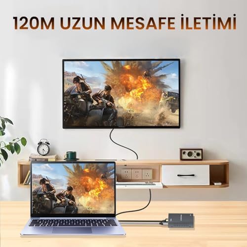 4K 30Hz HDMI KVM Extender 120 Metre CAT5E/6 HDMI Menzil Genişletici Uzatıcı