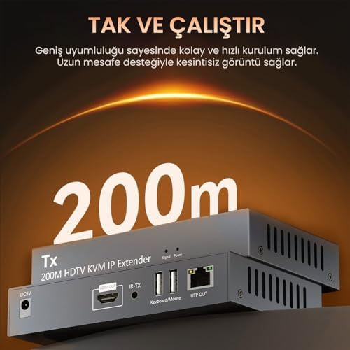 Alternative view of 1080P Full HD 60Hz HDMI KVM IP Extender 200 Metre CAT5E/6 HDMI Menzil Genişletici Uzatıcı
