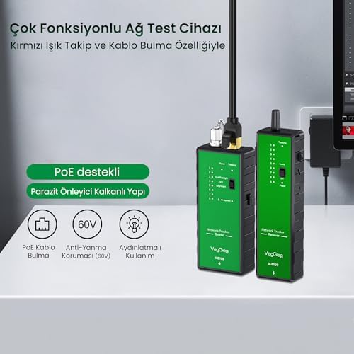 V-E109 Çok Fonksiyonlu Poe Destekli Fiber Optik Ağ Test Cihazı