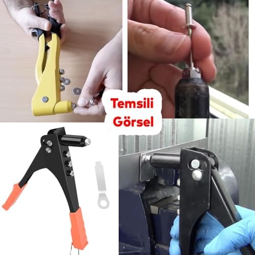 24 cm Profesyonel Pop Perçin Tabancası – Çelik Gövdeli El Tipi Perçin Makinesi, Dayanıklı ve Ergonomik Perçin Aracı, Metal, Plastik ve Deri İçin Uygun