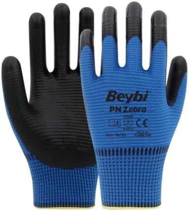 Beybi Zebra Nitril Kaplı Eldiven No:10