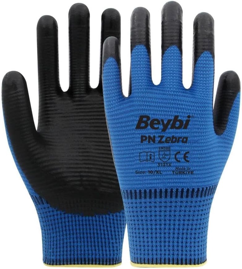 Alternative view of Beybi Zebra Nitril Kaplı Eldiven No:10