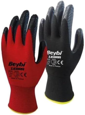 Alternative view of Beybi Zebra Nitril Kaplı Eldiven No:10