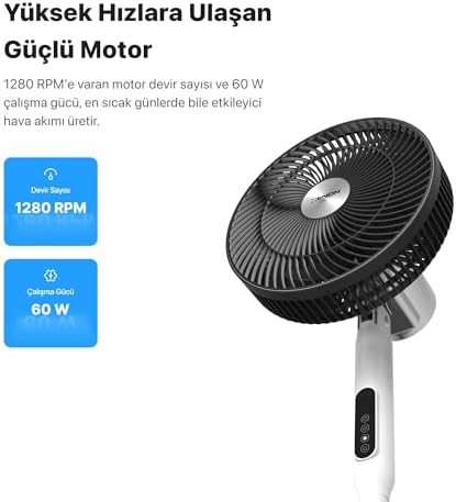 Alternative view of Smart Akıllı Vantilatör Wi-Fi Bluetooth Mobil Uygulama ile Uzaktan Kontrol Edilebilen Max. 60 db Ultra Sessiz 7 Saat Zamanlayıcı Ayaklı Fan X7430
