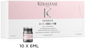 Genesis Apaisant Cure, yatıştırıcı yoğun kür, hassas saç derisini rahatlatır, kaşıntı, tahriş ve iltihapları rahatlatır, anında etki, dış etkilere karşı korur, 10 x 6 ml