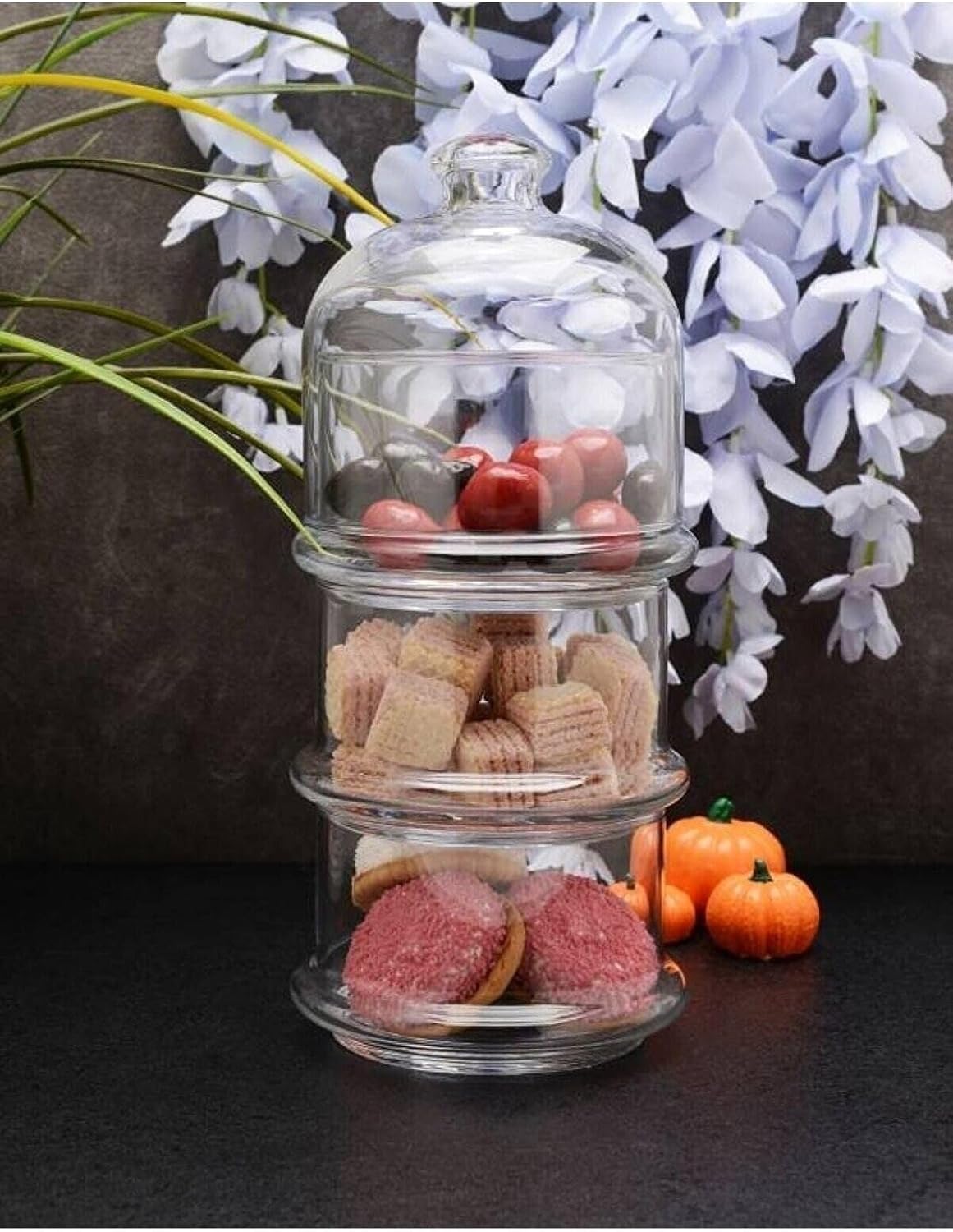 Alternative view of 96815 Patisserie 3 Katlı Cam Kurabiyelik Büyük Boy Şefaf