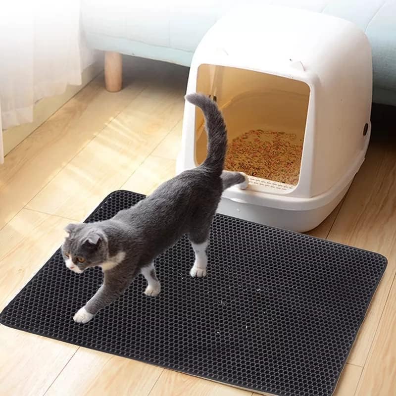 Alternative view of 42x59 cm Kedi Tuvalet Önü Paspası – Çift Katmanlı Kedi Kumu Elekli Paspas, Kedi Kumu Süzgeci, Yıkanabilir ve Kaymaz Tabanlı Kedi Tuvalet Paspası