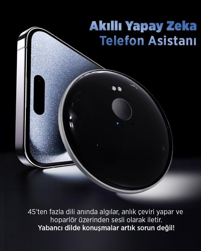 Alternative view of Gerçek Zamanlı Sesli Çeviri, 45+ Dili Anında Çevirir, Not Alır - Otomatik Metin Tanıma ve Bluetooth 5.4 Bağlantısıyla Akıllı Yapay Zeka Dil Asistanı