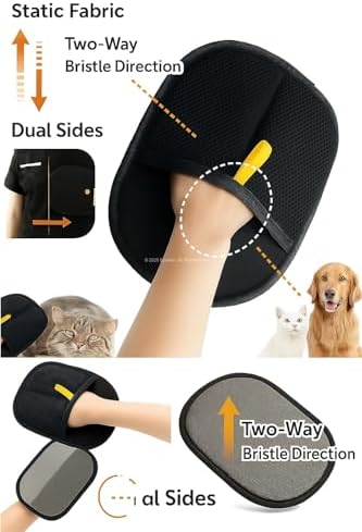 Alternative view of Çift Taraflı Statik Kedi Köpek Tüy Toplayıcı Eldiveni Giysi Halı Elbise Mobilya için Statik Saç Temizleme Eldiven (25X18)